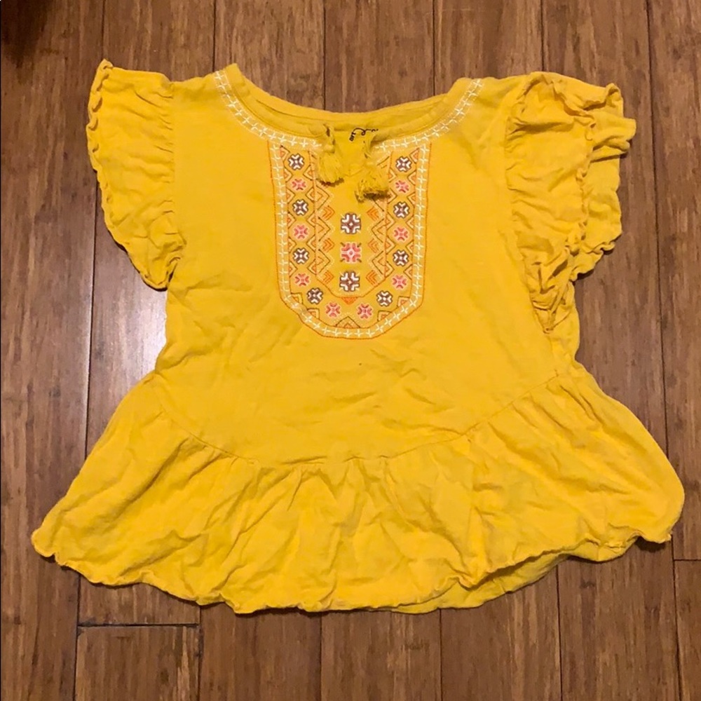 Yellow ruffle shirt